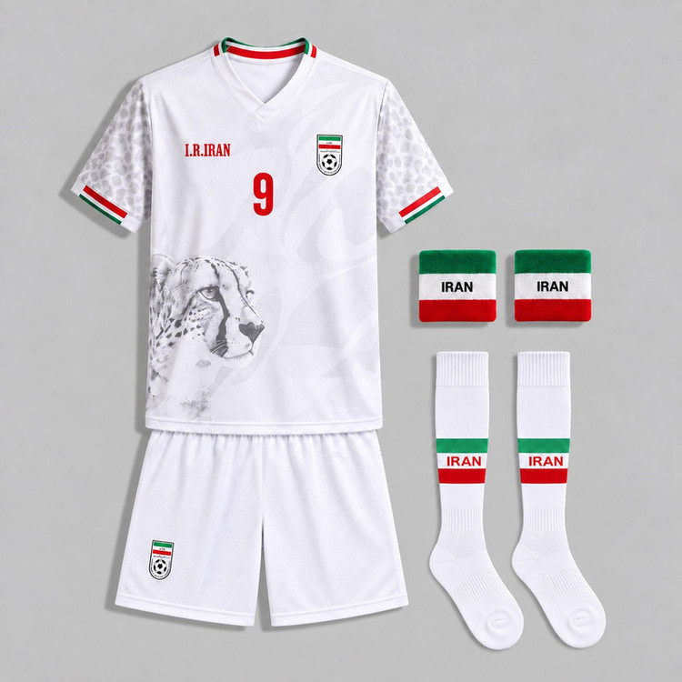 ست 5 تکه لباس ورزشی پسرانه مدل تیم ملی ایران طرح جام جهانی طارمی 2026