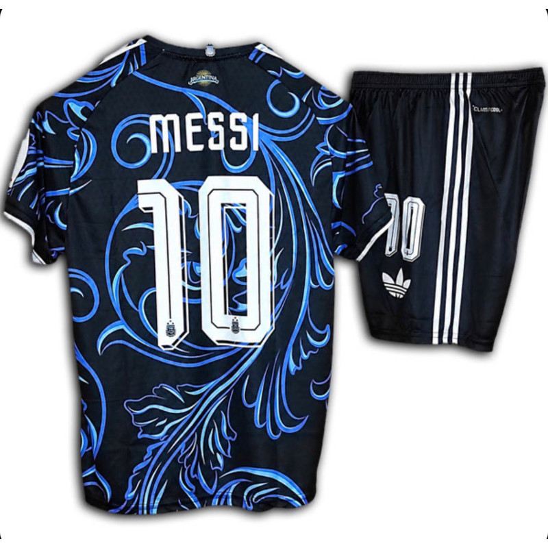 ست تی شرت و شلوارک ورزشی پسرانه مدل مسی Away 2027