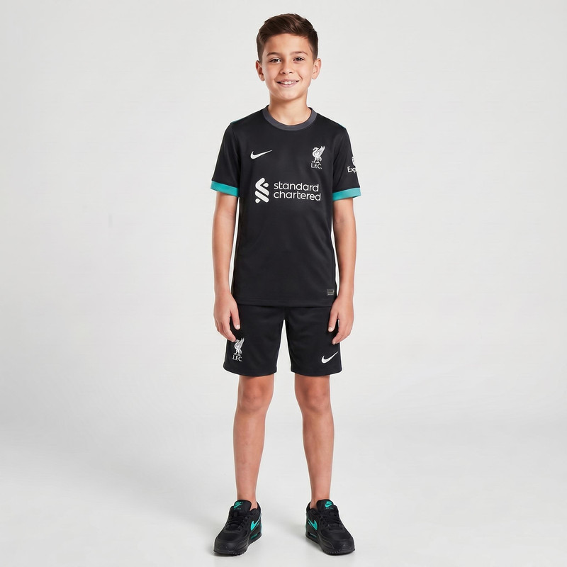 ست تی شرت و شلوارک ورزشی پسرانه مدل لیورپول Away 2025