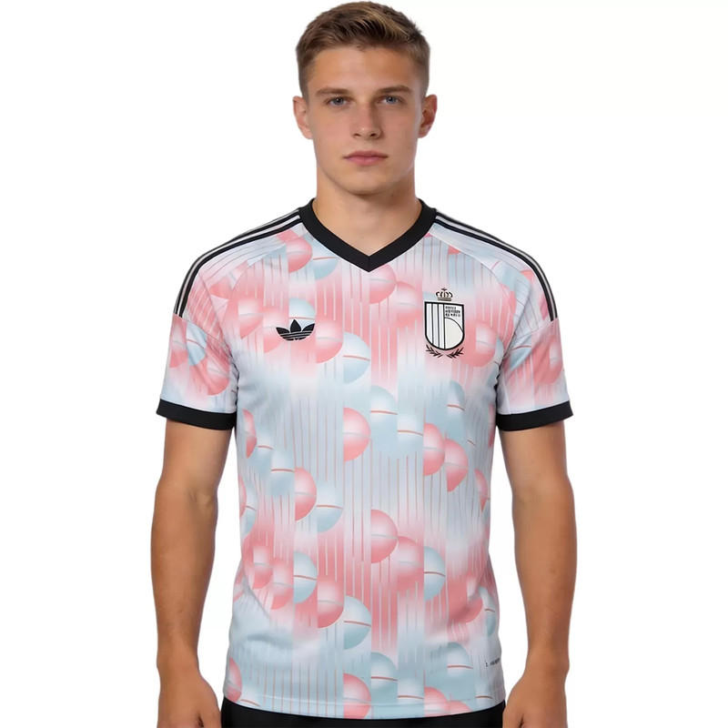 ست تی شرت و شلوارک ورزشی پسرانه مدل بلژیک Away 2026