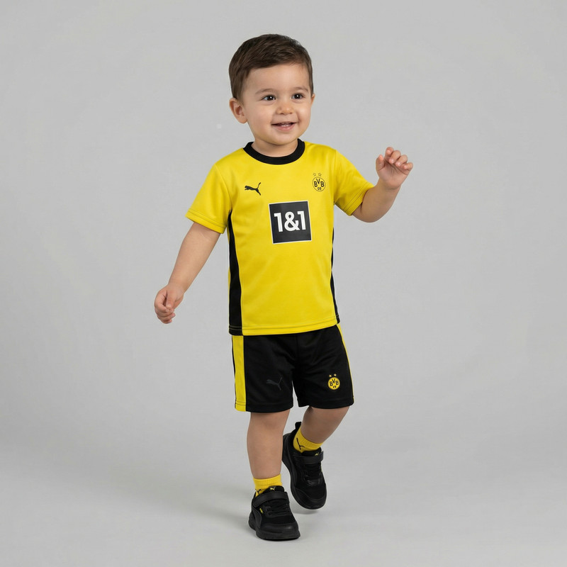 ست پیراهن و شلوارک ورزشی پسرانه مدل Dortmund_0025