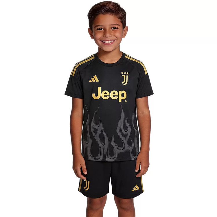 ست تیشرت و شلوارک ورزشی پسرانه مدل یوونتوس Away 2027