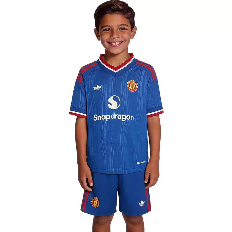 ست تی شرت و شلوارک ورزشی پسرانه مدل منچستر یونایتد Away 2027