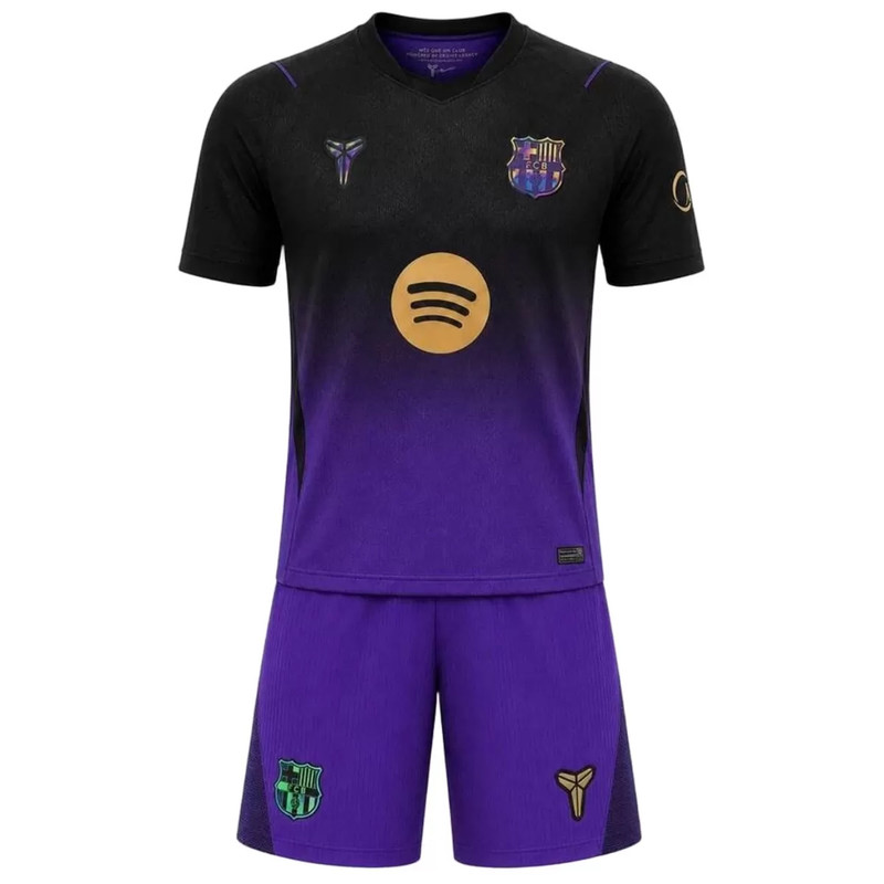 ست تی شرت و شلوارک ورزشی پسرانه مدل بارسلونا Away 2027