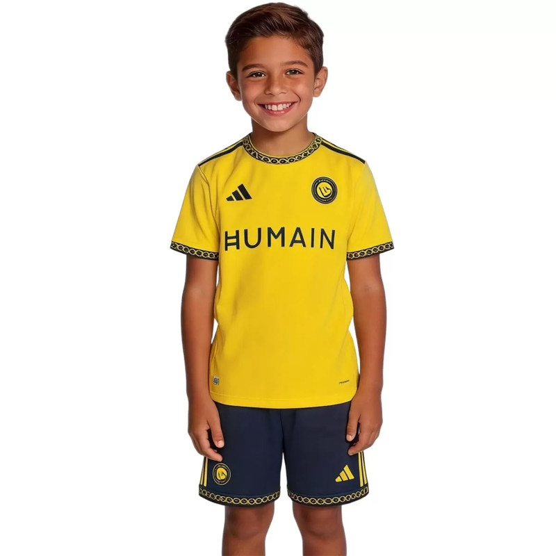 ست تی شرت و شلوارک ورزشی پسرانه النصر مدل رونالدو Home 2027