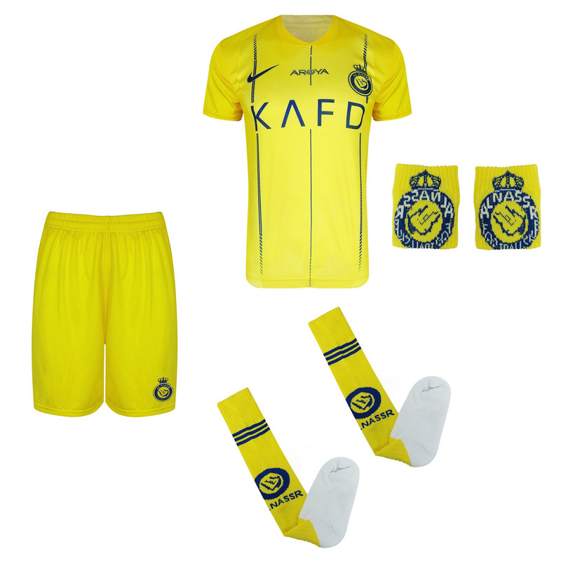 ست 4 تکه لباس ورزشی پسرانه طرح النصر مدل رونالدو کد 2024 home
