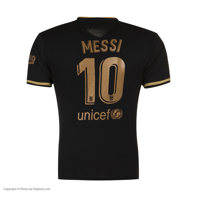 ست 4 تکه لباس ورزشی پسرانه طرح بارسلونا مدل مسی 2021away