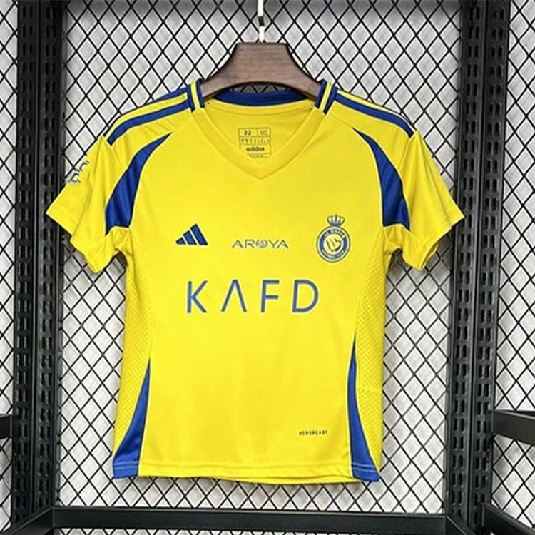 ست تی شرت و شلوارک ورزشی پسرانه مدل النصر عربستان Home 2025