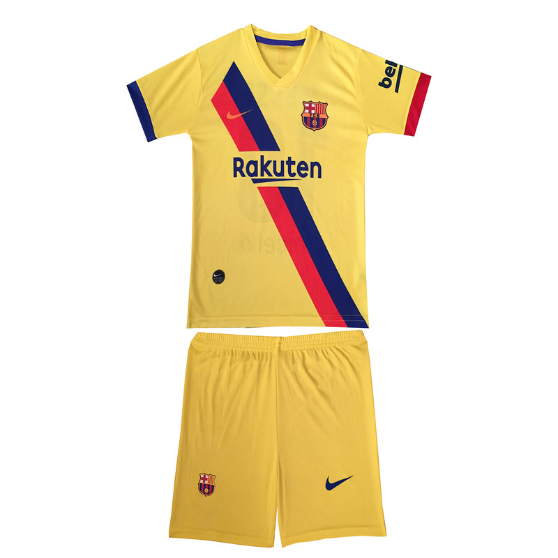 ست پیراهن و شورت ورزشی پسرانه طرح بارسلونا MEssi کد 9