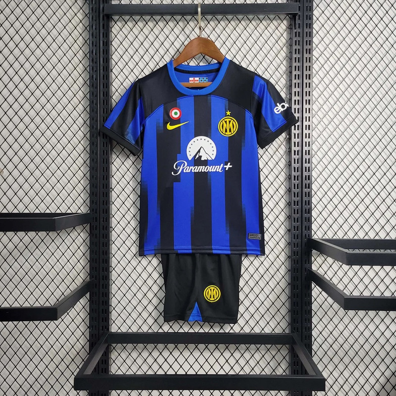 ست تیشرت و شلوارک ورزشی پسرانه مدل اینتر میلان Home 2024