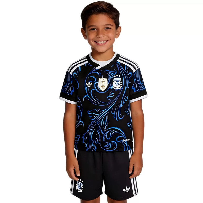 ست تی شرت و شلوارک ورزشی پسرانه مدل آرژانتین Away 2026