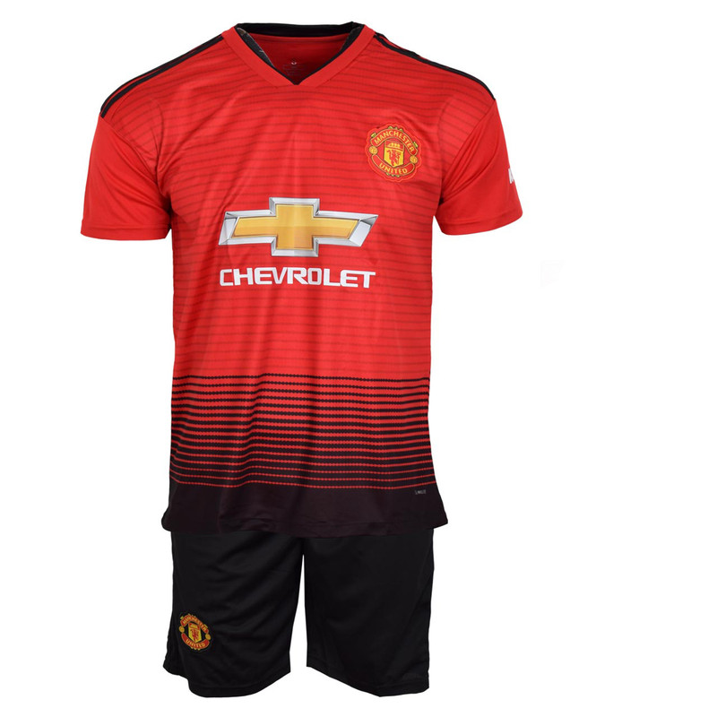 پیراهن و شورت ورزشی پسرانه طرح پوگبا مدل manutd18/19